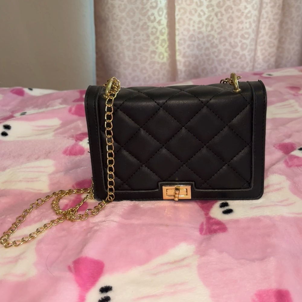 Black Quilted Chain Bag
